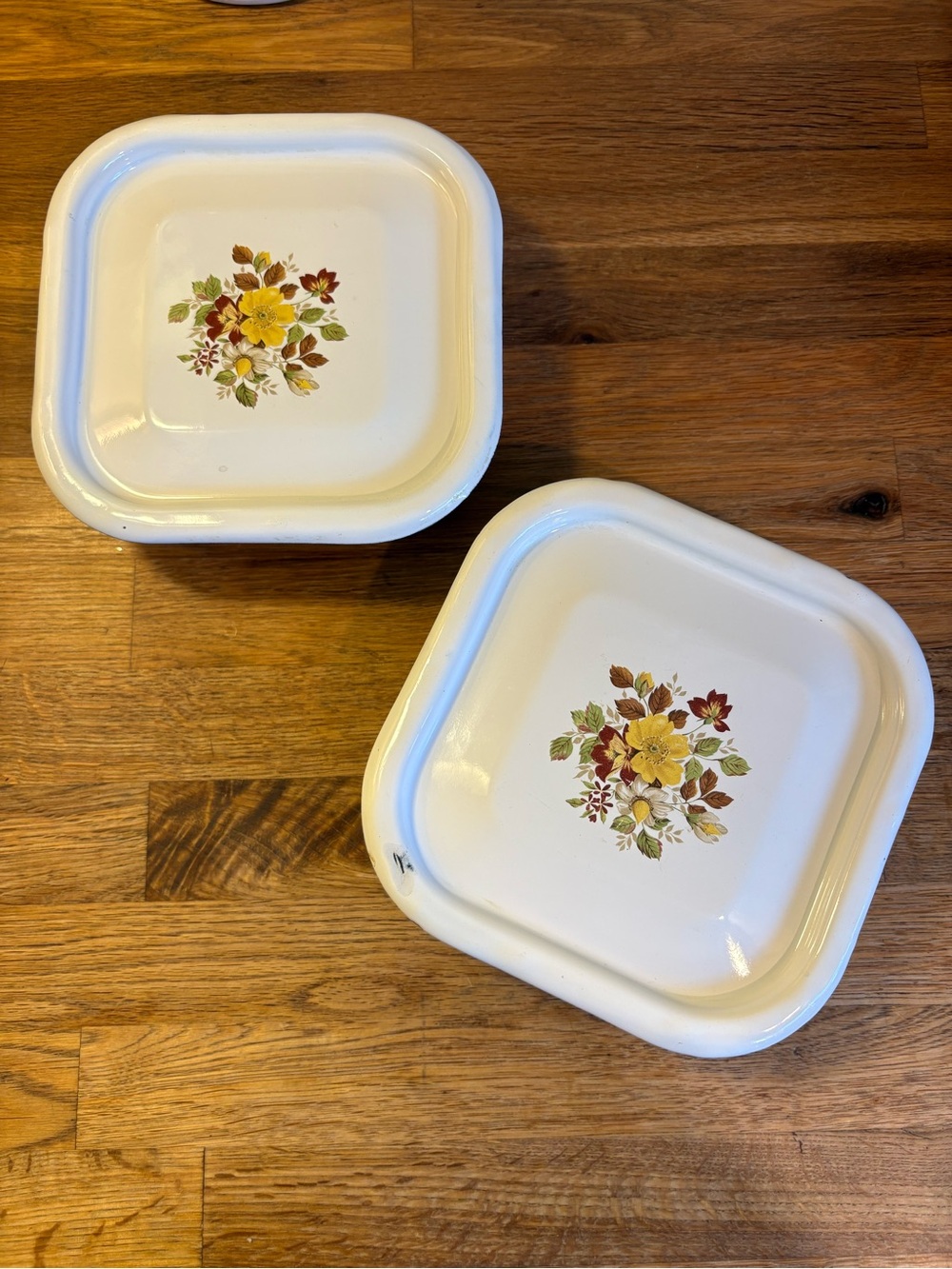 2 Enamel Food Storage Boxes USSR